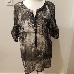 Express Chiffon Snakeprint Tunic